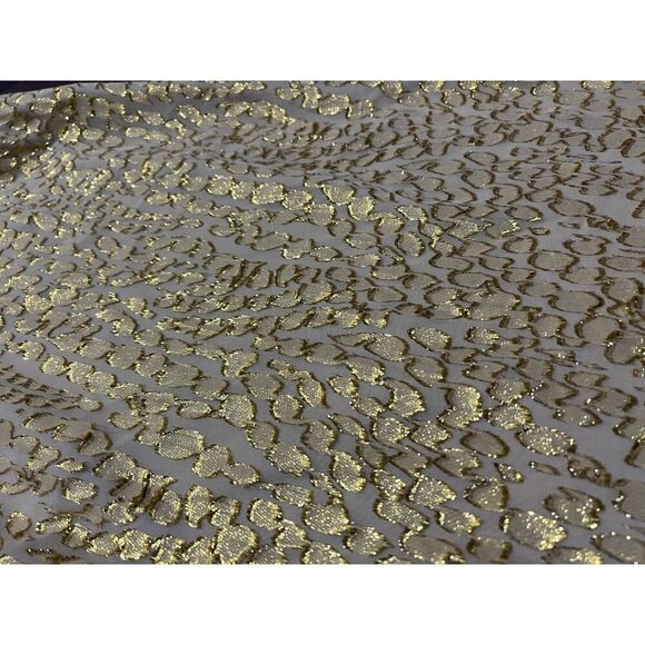 Lilly Pulitzer Silk Betty Metallic Gold Jacquard Packin Heat Chiffon Dress XS - Picture 11 of 12